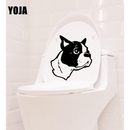 YOJA 21.1X22.8CM Wall Stickers Toilet Decal Dog Animal Pets Living Room Home Decor T5-1502