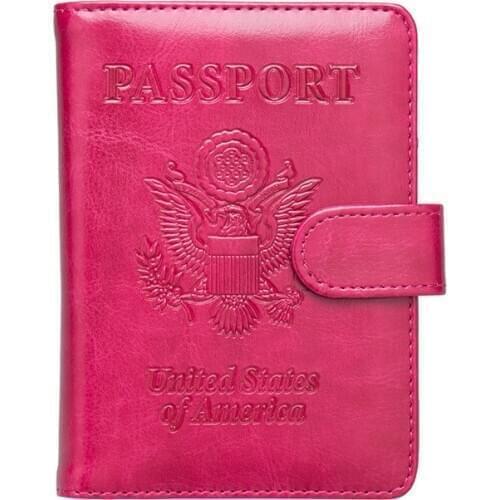 Zoukane USA Eagle Emblem Leather Passport Cover Clasp Anti-magnetic Passport Case Ticket ID Holder Passport Wallet Clip ZSPC49