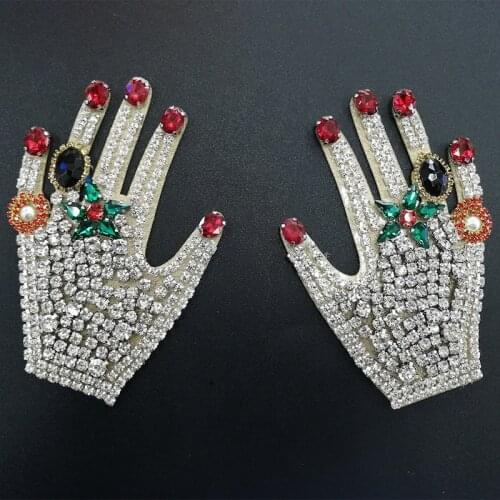 1Pcs Hot New Hand Rhinestones Bead Patches Applique Beads Tassel Sewing on patch fashion clothing decoration LSHB1124