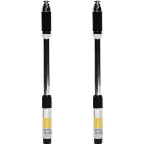 2pcs Harvest RH770 Telescopic SMA-Male Dual Band 144/430MHz High Gain Antenna For Baofeng TYT Wouxun Walkie Talkie Two Way Radio