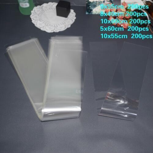 2018 Cling Film Clear Cellophane Opp Packing Bags 9x55cm/8x40/5x60cm Transparent Flat Pocket Plastic Gift For Tools Valves Toys