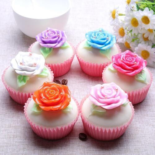 6Pcs Simulation Colorful PU Fake Cream Cake Creative Wedding Decoration Crafts Bread Model Kitchen Toy