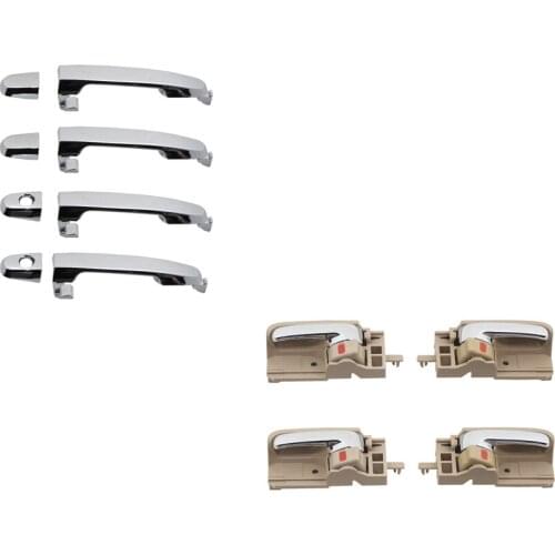 8PCS CHROME EXTERIOR AND BEIGE CHROME Interior door handle for TOYOTA Corolla 03-08 RH:69205-12200-A2 LH:69206-12200-A2