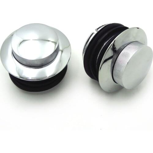 Aftermarket free shipping Motorcycle Chrome Pop Up Gas Cap Vented Fuel Tank Cap Set For 1982-2010 Harley Davidson chromed