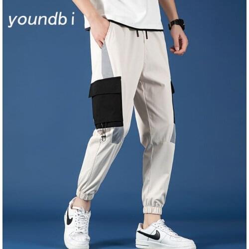 Cargo Pants Casual Men Pants 2021 Overalls Mens Korea Streetwear Hip Hop Streetwear Fashion Breathable Pant Two of Product Fk958