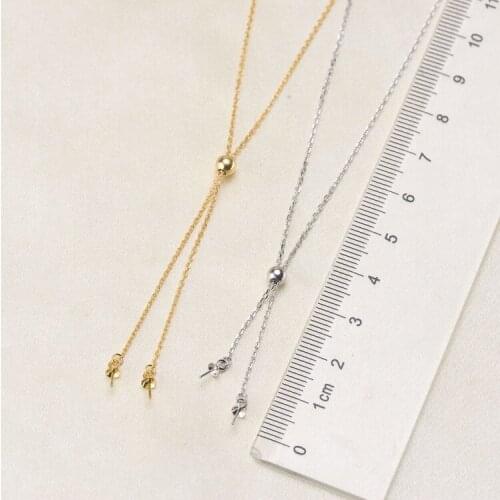 TWO PEARL Necklace Base Mountings Findings Jewelry Settings Parts for Pearls Beads Stones Crystal Agate Coral