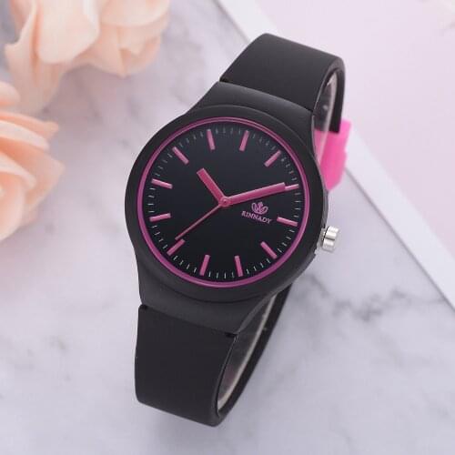 Ladies Solid Pattern Wristwatch Clock Silicon Strap Women Watches Fashion Casual Womens Watch Simple Female Watch Montre Femme