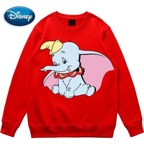 Disney Chic Fashion Dumbo Elephant Cartoon Print Harajuku Unisex Women Jumper Sweatshirts O-Neck Long Sleeve Casual Tops 9 Color