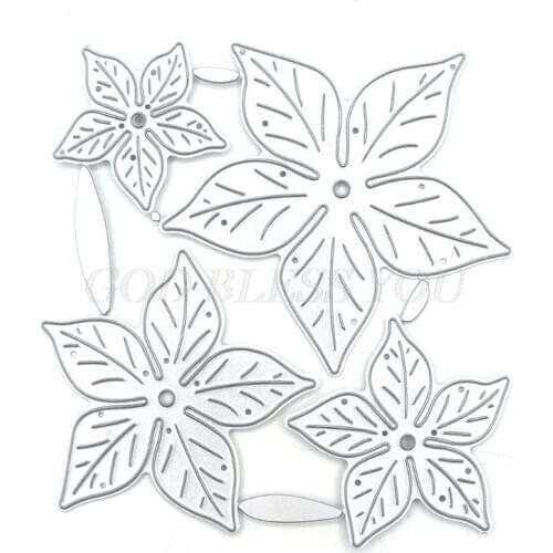 DIY Lace Cutting Dies Embossing Stencil Template for Scrapbooking Embossing Paper Card making，Five Leaves Flowers Drop Shipping