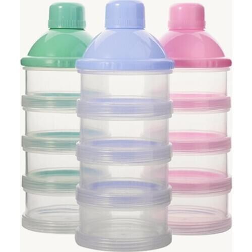 Baby Milk Powder Formula Dispenser Feeding Food Container Storage Feeding Box Toxic-free for Infant Kids Four Grids Bottle Box