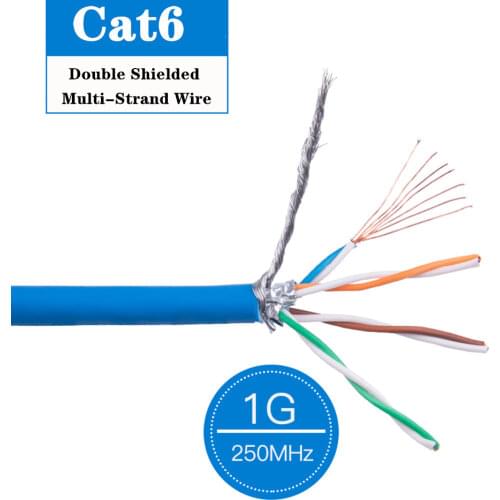 Cat6 Double Shielded Multi-Strand Wire RJ45 SFTP Networking Twisted Pair CAT6 Patch Cable Laptops Ethernet Cord 10m 20m 30m 50m