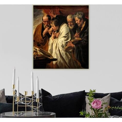 Jacob Jordaens《The Four Evangelists》Canvas Oil Painting Artwork Aesthetic Picture Poster Wall Hanging Decor Home Decoration