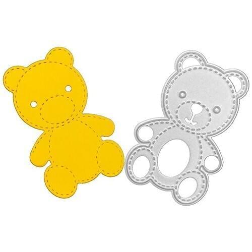 Julyarts Teddy Bear Scrapbooking Cutting Dies Stencils for DIY Scrapbooking Papercraft Projects Scrapbook Paper Album