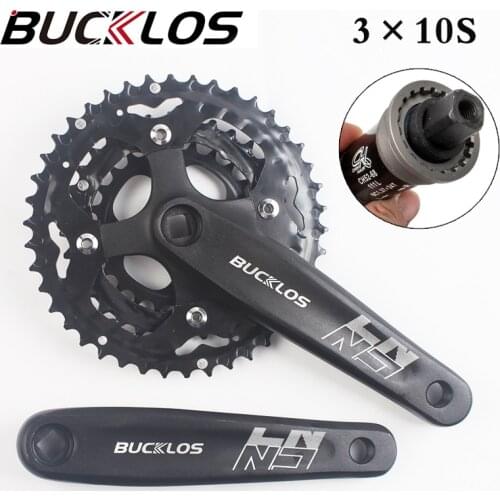 BUCKLOS 30S MTB Crankset 104/64BCD Triple Bicycle Crankset Aluminum Alloy 170mm Crank 24/32/42T Bike Chainring Fit Shimano Sram