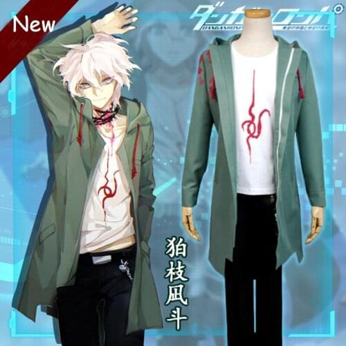 Anime Super Dangan Ronpa 2 DanganRonpa Nagito Komaeda Jacket Coat T-shirt Pants Cosplay Costume Halloween For Women Men