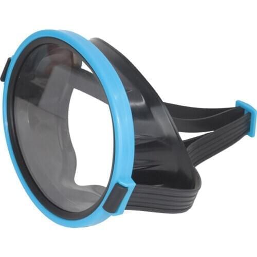 1 Pc Diving Mask Waterproof HD Glass Swim Goggle PE Plastic Frame Swimming Mask Anti-Fog Dive Goggle (Blue)