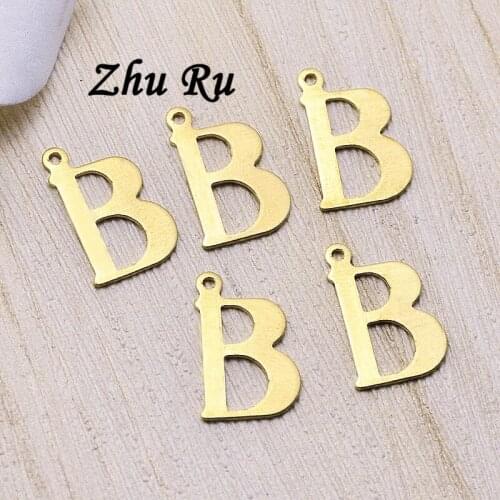 20pcs/lot zhu ru copper 15*9.5mm Charms English alphabet B Words constitute the initials Making pendant fit Vintage DIY necklace
