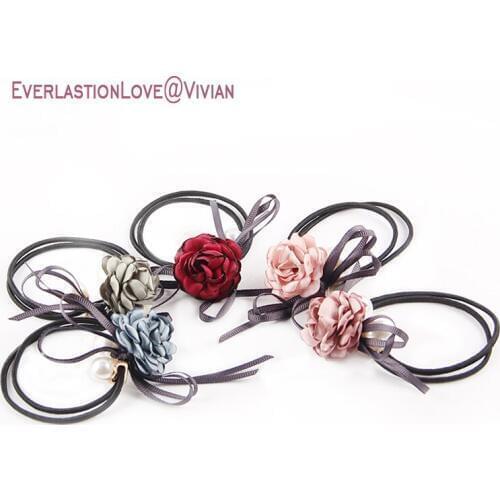 Fashion costume jewelry women hair accessories girl flower tiara scrunchies decoration for hair headband brndage for the head