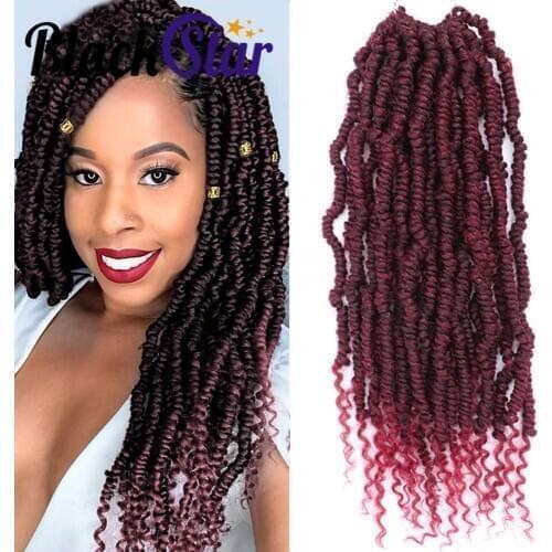 Bomb Twist Crochet Hair 14inch Spring Twist Hair Prelooped Crochet Braids Synthetic Hair Passion Twist Hair Hair Extensions