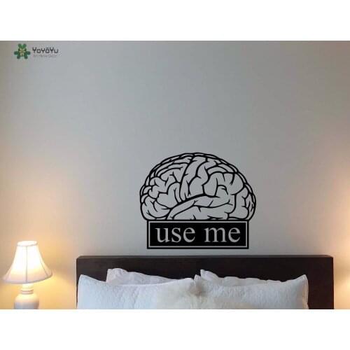 YOYOYU Wall Decal Motivational Brain Wall Stickers Vinyl Quotes Use Me Classroom Pattern Decor Creative Modern Wallpaper SY971