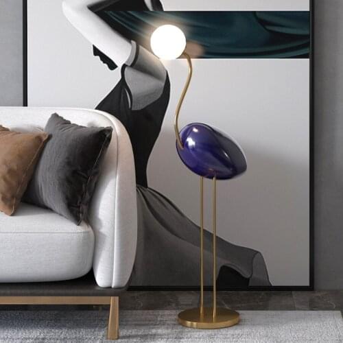 Nordic Minimalist Art Flamingo Glass Shade Led Floor Lamp Living Room Home Decor Sofa Corner Standing Light Bedroom Bedside Lamp