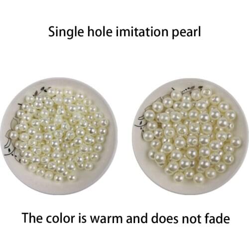 Unilateral large hole imitation pearl 8-10mm jewelry sweater clothing decoration accessories handmade materials loose beads