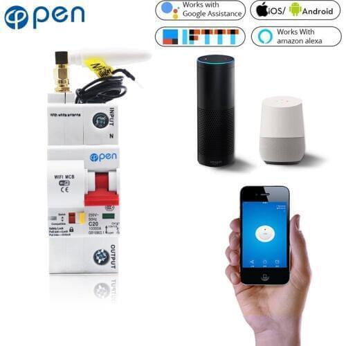 OPEN 1P 32A Remote Control Wifi Circuit Breaker/Smart Switch/ Intelligent Automatic Recloser overload/ short circuit protection