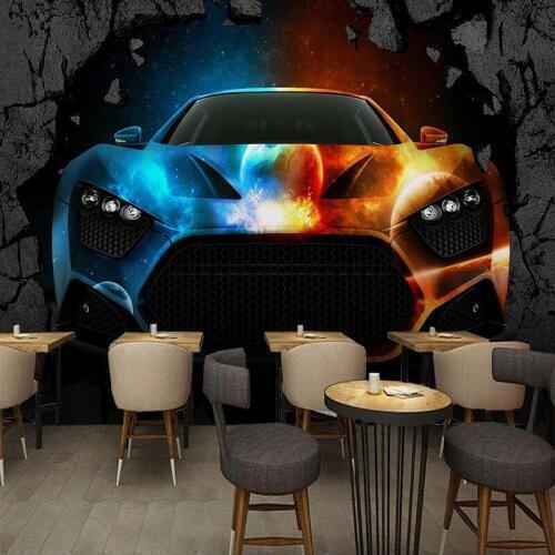 Custom Photo Wallpaper 3D Creative Personality Car Poster Mural Restaurant Cafe Bar KTV Background Wall Paper Papel De Parede 3D