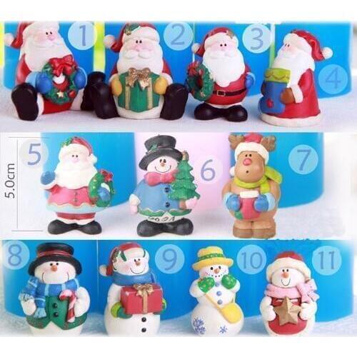 Christmas design decoration 3D mould Silicone Mold Chocolate Mold Snowman cute Santa Claus soap making silica gel candle molds