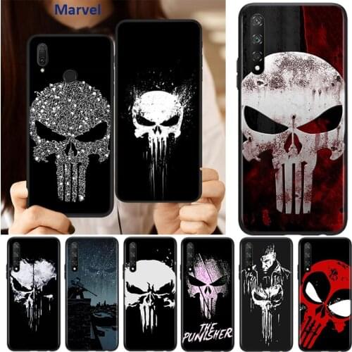 Silicone Cover Marvel Punisher Skull For Huawei Y9S Y6S Y8S Y9A Y7A Y8P Y7P Y5P Y6P Y7 Y6 Y5 Pro Prime 2020 Phone Case