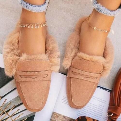 Women Indoor Cotton Slippers Females Short Plush Soft Bottom Mule Slides Ladies New Design Comfort Fashion Shoes Plus Size 35-43