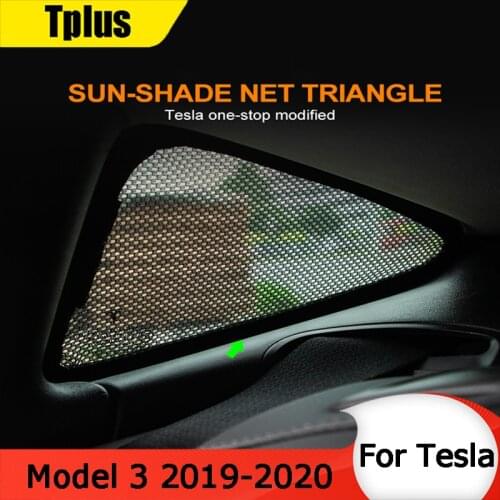 Tplus Car Window Triangle Sunshade Net For Tesla Model 3 Sunshade Accessories Interior Sunshade Protector Model Three