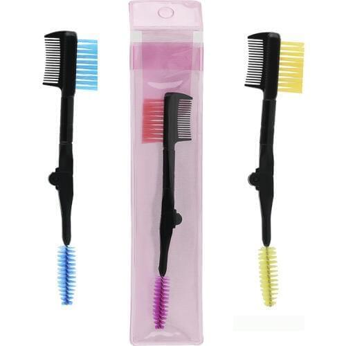YOKPN New Double Headed Eyebrow Comb False Eyelash Brush Portable Folding Brushes Professional Beauty Cosmetic Makeup Tools
