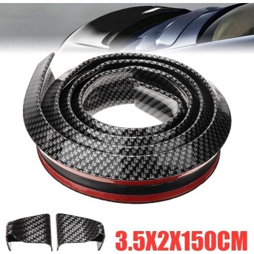 1 Roll 150x3.5x2cm Carbon Fiber Rear Wing Lip Spoilers Styling DIY Refit Spoiler Racing Car-Styling Sticker Universal for Car