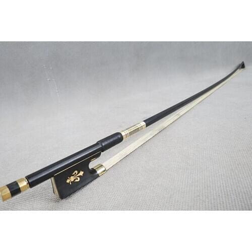 1 pcs carbon fiber 4/4 violin carbon fiber bow, abalone shell inlaid ebony tail library, white horsetail bow round bow