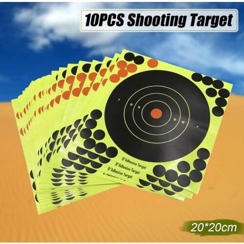 10PCS Shooting Adhesive Targets Splatter Reactive Target Sticker for y Bow Hunting Shooting Practice 20x20CM