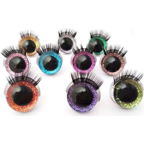 20pcs of hand painted 20mm safety eyes with eyelashes - Glitter safety eyes/plastic toy eyes