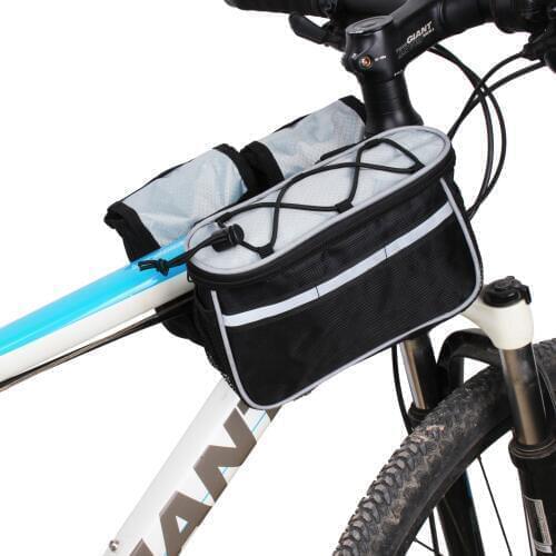 4 in 1 Bag Bike Bag Folding Double Pouch Bike Road Phone Bicycle Bag Front Top Cycling Bag Tube Frame Case Mountain