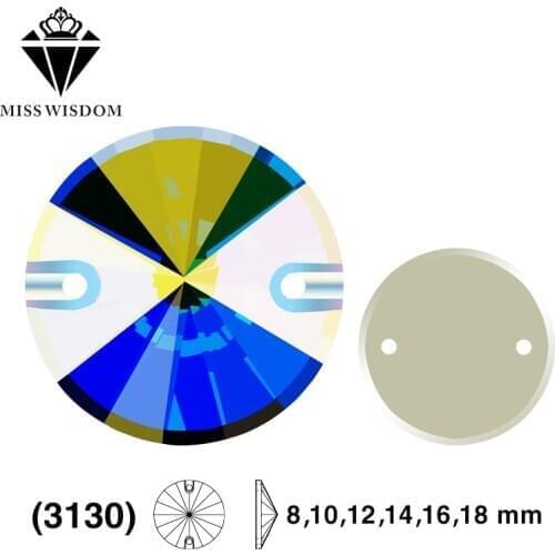 8mm/10mm/12mm/14mm/16mm/18mm New high quality flat glass double hole sew-on rhinestones Round shape AB color diy accessories