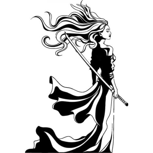 Car Sticker Fashion Gorgeous Charming Sexy Girl Car Decoration Sticker Waterproof Cover Scratch Black/white, 16cm*10cm