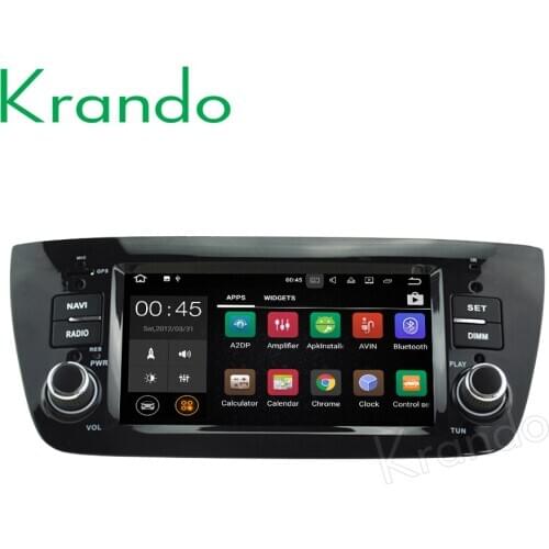 Krando Android 8.0 car multimedia radio for fiat doblo 2010-2014 car gps navigation system wifi Steering wheel control