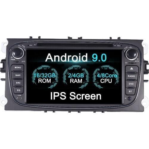 Car DVD Player Android 9.0 2din In Dash For Ford Focus 2004-2011 FORD MONDEO FOCUS S-MAX Kuga Galax MK3 Wifi 4G GPS Bluetooth