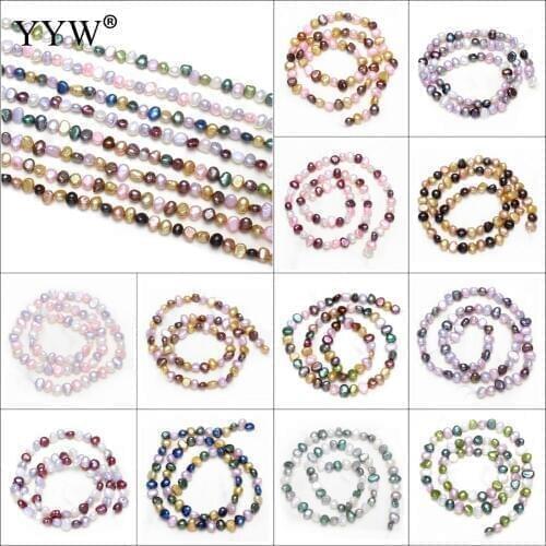5.5-6mm Cultured Baroque Freshwater Pearl Beads Loose Beads For Diy Necklace Bracelet Jewelry Making Finding 15.5 Inch Strand