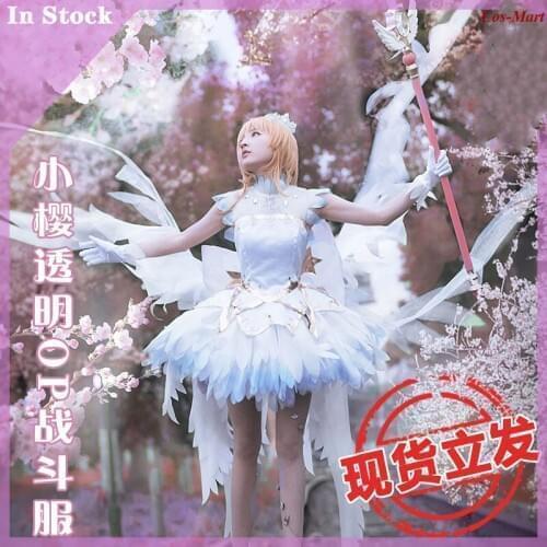 Cardcaptor Sakura Cosplay Costume Clear Card OP Ice Angels White Formal Female Anime Expo Activity Party Role Play Clothing