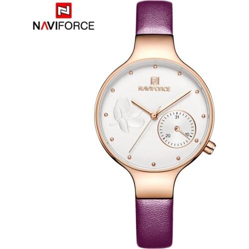 NAVIFORCE Womens Watches 2019 Fashion Ladies Watches For Women Bracelet Clock Dress Wristwatch Luxury Relogio Feminino Saati