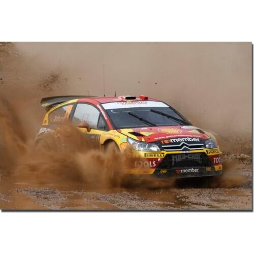 Citroen Racing Car Poster Canvas Cloth Fabric Print Painting Wall Art Pictures For Living Room Decor