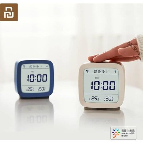 Qingping Bluetooth Temperature Humidity Sensor Night Light LCD Screen Brightness Adjustable Alarm Clock Work with Mi Home APP