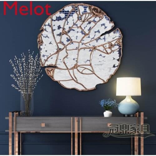 Decorative Mirror Light Luxury Living Room Wall Hanging Creative Hallway Home Wall Decoration Restaurant Soft Decoration