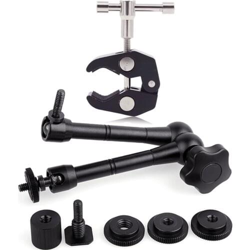 Gosear 2PCS Clip Pliers and Flexible Articulating Arm DV Monitor Bracket Holder Set for LED LCD Video Gimbal DSLR Rig Camera