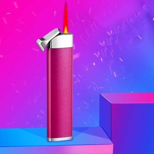 Mini Pocket Ladies Torch Lighter Windproof Red Jet Flame Cigarette Cigar Gas Butane Lighters Smoking Accessories Gift for Women